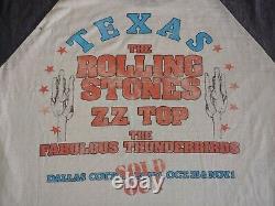 1981 Rolling Stones Cotton Bowl Shirt Tournée De T-shirt Raglan Texas Jersey