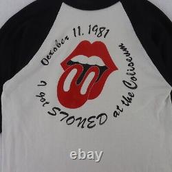 1981 The Rolling Stones Vintage Tee-shirt Adulte Jersey Octobre Taille Moyenne
