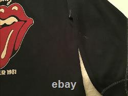 1981 Tournée De Concert Rolling Stones Long Sleeve Shirt XL