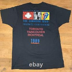 1989 Rolling Stones Canadian Tour Vintage Rock Band Tee Shirt