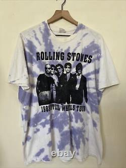 1989 Rolling Stones Rock Band Tie Dye T-shirt Vintage Taille XL
