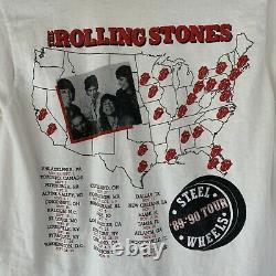 1989 Rolling Stones Steel Wheels Vintage Tour Rock Band Des Années 80 T-shirt Des Années 1980