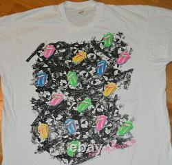 1989 The Rolling Stones Vtg Rock Concert Tour Tee-shirt (xl/2xl/xxl) Années 80