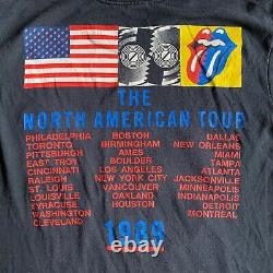 1989 Vintage 80s L'étonne Rolling Du Nord Américaine Tour T-shirt Hommes Sz S Black