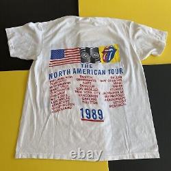 1989 Vintage Rolling Stones Concert Bande Chemise Taille Grand
