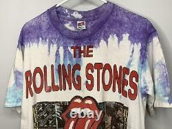 1994 Rolling Stones Voodoo Lounge Tour Chemise Vintage M Tie Dye Point Unique