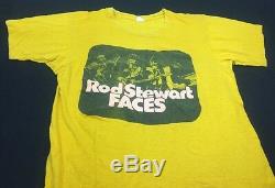 70 Vtg Les Faces De T-shirt Rod Stewart Tour Concert Rolling Stones L'oms Large