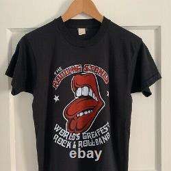 80 Vintage Rolling Stones Parking Lot Concert T-shirt Hommes Sz Xs S 70