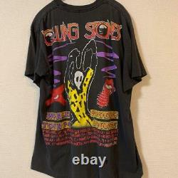 90s Rolling Stones Vintage T-shirt XL Noir Longueur 28.0 Largeur Du Corps 22,8