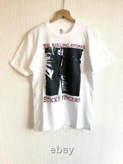 90s Vintage Rolling Stones Sticky Doigts Zippés T-shirt Imprimé Vieux 25307