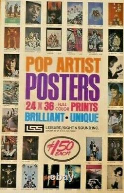 Affiche Vintage Nos 1969 Mick Jagger Non Ouverte En Plastique D'origine