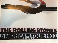 Affiche Vintage Original Les Rolling Stones American Tour 1972 Avion Pop Musique