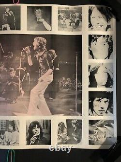 Affiche Vintage Originale Rolling Stones Collage 1970s Music Memorabilia Headshop