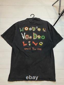 Années 90 Vintage The Rolling Stones Voodoo Lounge XL T-shirt Rock Noir de la Tournée Mondiale 1995