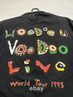 Années 90 Vintage The Rolling Stones Voodoo Lounge XL T-shirt Rock Noir de la Tournée Mondiale 1995