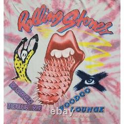 Années 90 vintage Le Rolling Stones Voodoo Lounge Tour 1994 XL Tee-shirt Tie Dye RARE