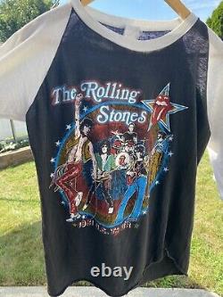 Authentique 1981 Rolling Stones Tattoo You Tour Vintage T Shirt Taille Petite