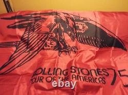 Awesome Rare Vintage 1975 Visite De Concert De Stones De Stones D'americas Banner Serviette