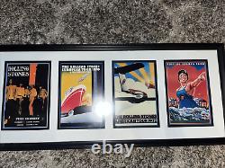 Cadre photo vintage des Rolling Stones avec 4 différentes dates de tournée - Trouvaille rare.