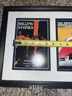 Cadre photo vintage des Rolling Stones avec 4 différentes dates de tournée - Trouvaille rare.