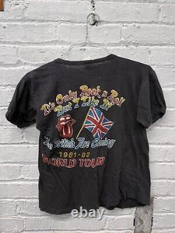 Chemise Rolling Stones vintage 1981 taille L : Les Britanniques arrivent, c'est seulement du rock n roll.