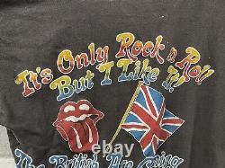 Chemise Rolling Stones vintage 1981 taille L : Les Britanniques arrivent, c'est seulement du rock n roll.