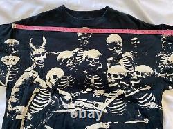 Chemise VTG Rolling Stones Voodoo Lounge Skeletons'94-'95 BROCKUM USA XL noire