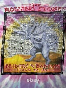 Chemise Vintage Rolling Stones Bridges to Babylon en Tie Dye pour Homme Taille Large