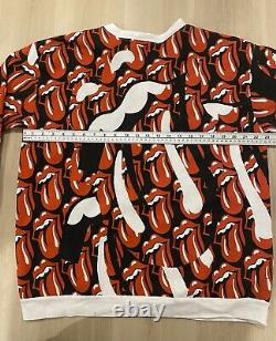Chemise à col rond imprimée Rolling Stones vintage
