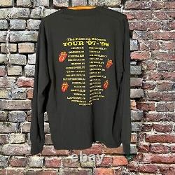 Chemise à manches longues XL Vintage Original 97- 98 Rolling Stones Bridges To Babylon