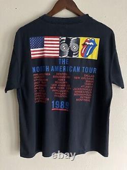 Chemise de concert pour hommes de la tournée nord-américaine des Rolling Stones de 1989