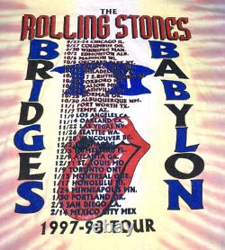 Chemise de tournée vintage des Rolling Stones Tie Dye Bridges To Babylon (XL) Gildan