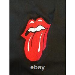 Chemise noire/rouge avec logo Vintage Rolling Stones Tongue, taille Large Swags, maillot Canada.