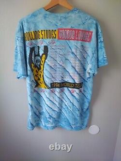 Chemise vintage Rolling Stones Voodoo Lounge des années 90, tournée concert 1994, bande tie-dye