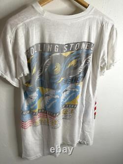 Chemise vintage à couture simple ROLLING STONES STEEL WHEELS TOUR 1989, taille M, usée
