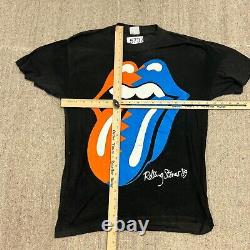 Chemise vintage des Rolling Stones taille moyenne noire tournée en Amérique du Nord de 1989