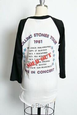 Concert Des Rolling Stones T-shirt 1981 Base-ball Roche T-shirt Les Petites Années 80