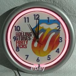 Horloge Vintage De Mur De Néon De Takane Avec Les Pierres Roulantes Quarante Lèche Made In USA