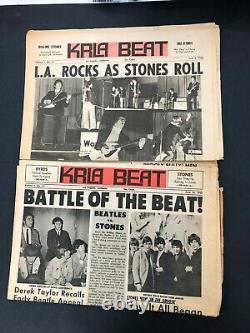 Krla Beat Vtg Music Newspaper Magazine Lot De 18 Beatles Rolling Stones Dylan