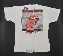 L'étone Rolling Voodoo Lounge 1994 Tour Tee Taille Med / Grand T-shirt Blanc
