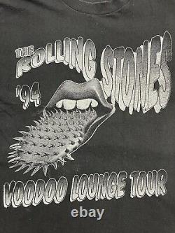 La Rolling Stones Vintage 90s Voodoo Lounge Tour Rock Band T-shirt Noir Moyen