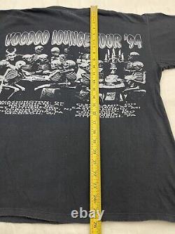 La Rolling Stones Vintage 90s Voodoo Lounge Tour Rock Band T-shirt Noir Moyen