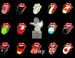 Le coffret de broches de collection des Rolling Stones de la tournée Bridges To Babylon, vintage et rare.