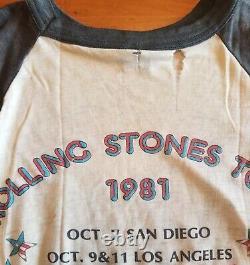 Les Rolling Stones 1981 Tour Shirt. Vintage. Taille M. Les Knits. Acheté En Tx
