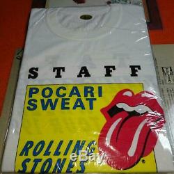 Les Rolling Stones 1990 Japan Staff T-shirt (sizel) Nouveau Rare Vintage