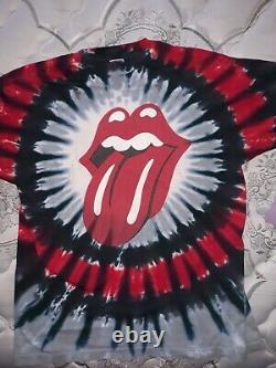 Les Rolling Stones 1994-1995 Voodoo Lounge Tye Tye Chemise Rare Vintage XL