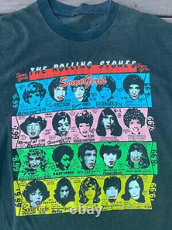 Les Rolling Stones Certaines Filles T-shirt Vintage Hommes Taille L North American Tour