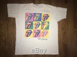 Les Rolling Stones Vintage T-shirt 1989 Steel Wheels Warhol Mens XL Preowned