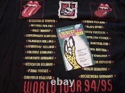 Les Volling Stones Vintage Voodoo Lounge Eu Tour T Shirt XL +ticket! 1995 Jagger