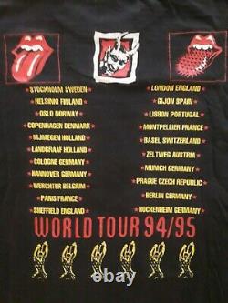Les Volling Stones Vintage Voodoo Lounge Eu Tour T Shirt XL +ticket! 1995 Jagger